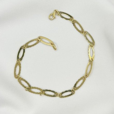 Złota bransoletka owalne ogniwa łańcuch • Złoto 585 2.74g