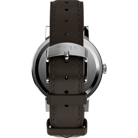 Męski zegarek Timex Midtown srebrny z brązowym paskiem TW2V36500