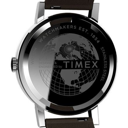 Męski zegarek Timex Midtown srebrny z brązowym paskiem TW2V36500