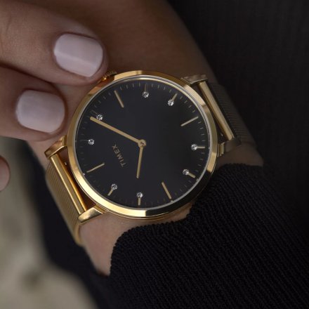 Złoty zegarek Timex Midtown z cyrkoniami TW2V37200