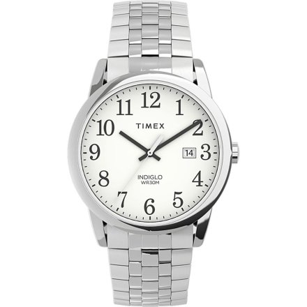 Męski zegarek Timex Easy Reader srebrny z rozciąganą bransoletką TW2V40000