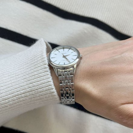 Klasyczny srebrny zegarek damski Lorus z bransoletką RG205NX9