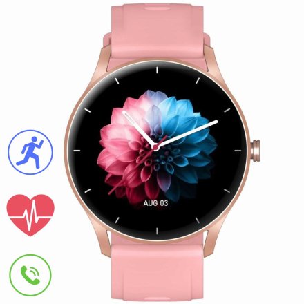 GRAVITY GT2-1 różowy smartwatch damski z funkcją rozmowy