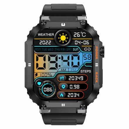GRAVITY GT6-1 czarny pasek smartwatch męski z funkcją rozmowy
