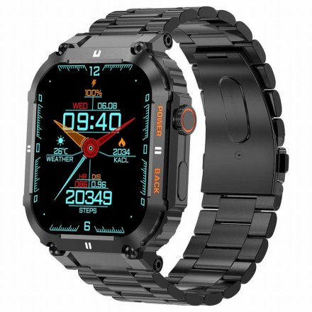 GRAVITY GT6-2 czarna bransoletka smartwatch męski z funkcją rozmowy