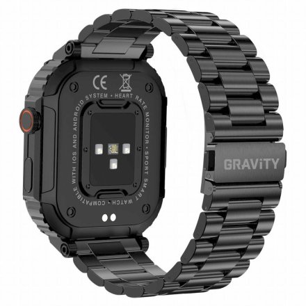 GRAVITY GT6-2 czarna bransoletka smartwatch męski z funkcją rozmowy