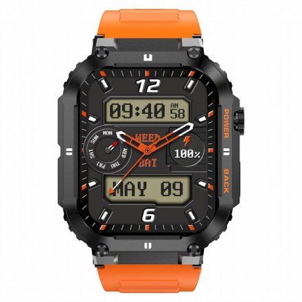 GRAVITY GT6-3 czarno-pomarańczowy smartwatch męski z funkcją rozmowy 