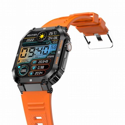 GRAVITY GT6-3 czarno-pomarańczowy smartwatch męski z funkcją rozmowy 