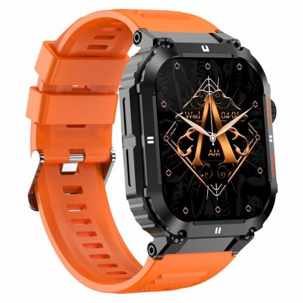 GRAVITY GT6-3 czarno-pomarańczowy smartwatch męski z funkcją rozmowy 