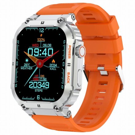 GRAVITY GT6-4 pasek pomarańczowy smartwatch męski z funkcją rozmowy GT6-4