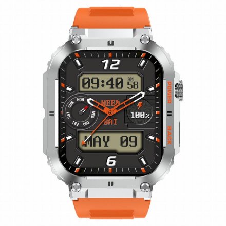 GRAVITY GT6-4 pasek pomarańczowy smartwatch męski z funkcją rozmowy GT6-4