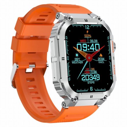 GRAVITY GT6-4 pasek pomarańczowy smartwatch męski z funkcją rozmowy GT6-4