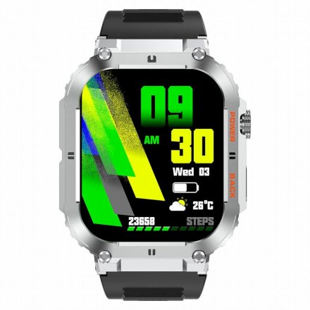 GRAVITY GT6-5 srebrny z paskiem smartwatch męski z funkcją rozmowy 