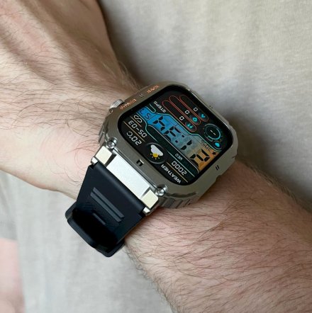 GRAVITY GT6-5 srebrny z paskiem smartwatch męski z funkcją rozmowy 