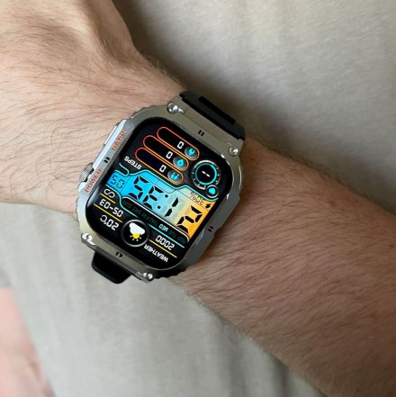 GRAVITY GT6-5 srebrny z paskiem smartwatch męski z funkcją rozmowy 