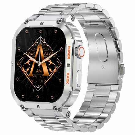 GRAVITY GT6-7 srebrna bransoleta smartwatch męski z funkcją rozmowy 