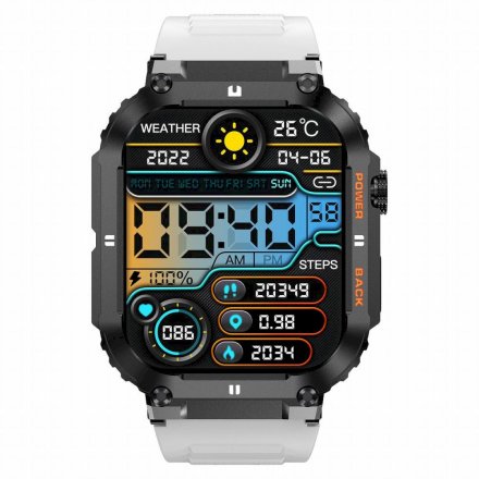 GRAVITY GT6-8 czarno-biały smartwatch męski z funkcją rozmowy 
