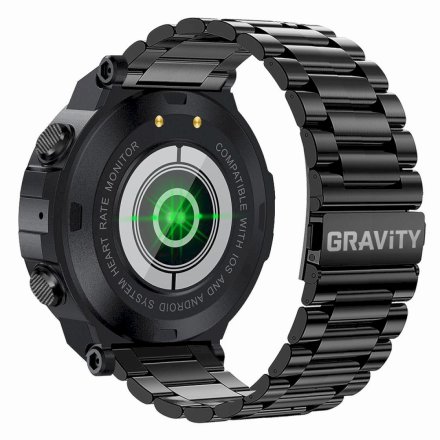 GRAVITY GT7-2 czarna bransoleta smartwatch męski z funkcją rozmowy