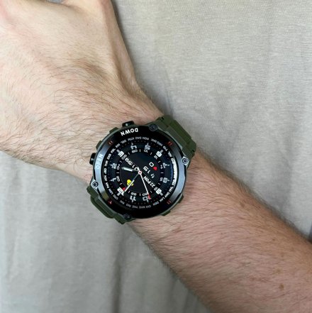 GRAVITY GT7-3 wojskowy zielony smartwatch męski z funkcją rozmowy