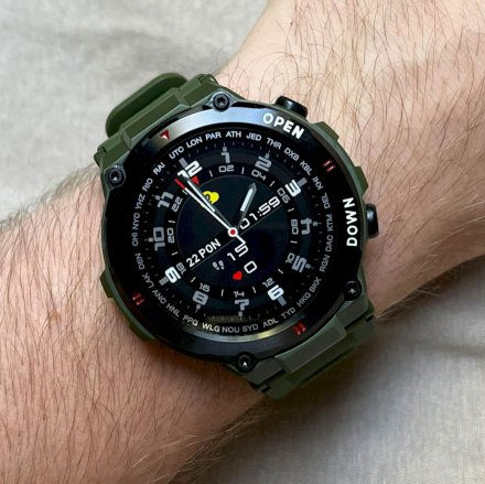 GRAVITY GT7-3 wojskowy zielony smartwatch męski z funkcją rozmowy