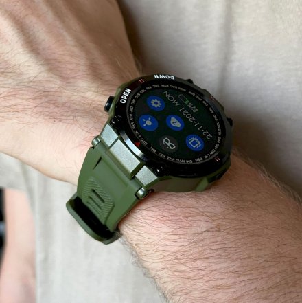 GRAVITY GT7-3 wojskowy zielony smartwatch męski z funkcją rozmowy