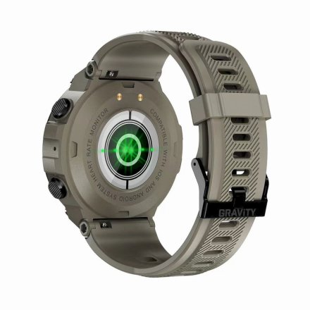 GRAVITY GT7-4 wojskowy beżowy smartwatch męski z funkcją rozmowy