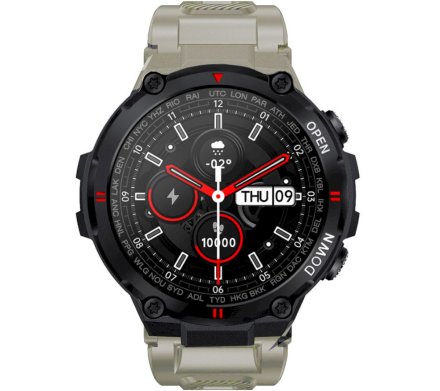 GRAVITY GT7-4 wojskowy beżowy smartwatch męski z funkcją rozmowy