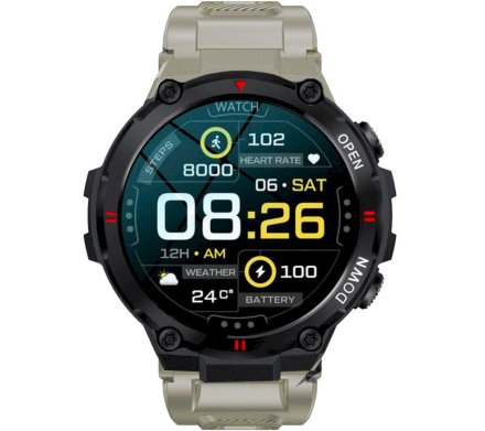 GRAVITY GT7-4 wojskowy beżowy smartwatch męski z funkcją rozmowy