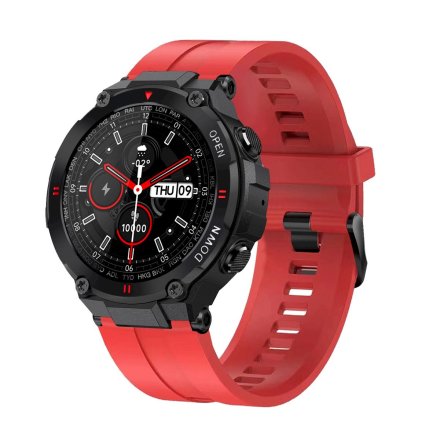 GRAVITY GT7-5 czerwony pasek smartwatch męski z funkcją rozmowy