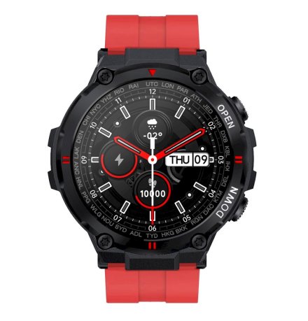 GRAVITY GT7-5 czerwony pasek smartwatch męski z funkcją rozmowy
