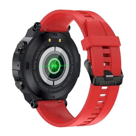 GRAVITY GT7-5 czerwony pasek smartwatch męski z funkcją rozmowy