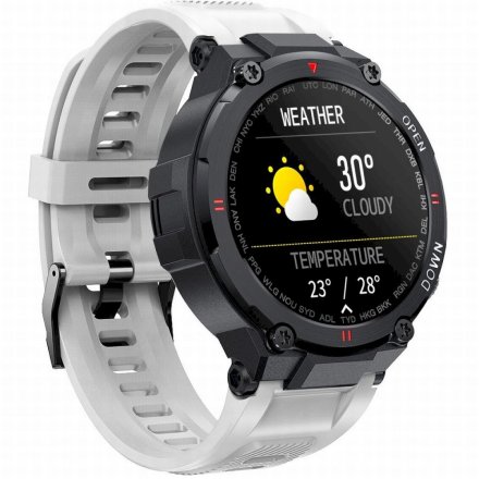 GRAVITY GT7-6 biały pasek smartwatch męski z funkcją rozmowy