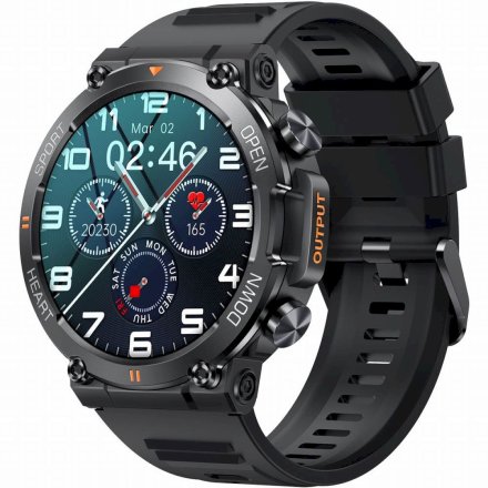 GRAVITY GT7-1 PRO czarny pasek smartwatch męski z funkcją rozmowy