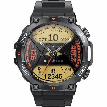 GRAVITY GT7-1 PRO czarny pasek smartwatch męski z funkcją rozmowy