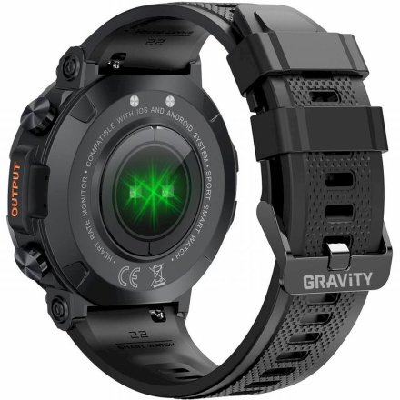 GRAVITY GT7-1 PRO czarny pasek smartwatch męski z funkcją rozmowy