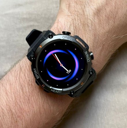 GRAVITY GT7-1 PRO czarny pasek smartwatch męski z funkcją rozmowy