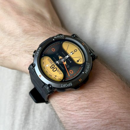 GRAVITY GT7-1 PRO czarny pasek smartwatch męski z funkcją rozmowy