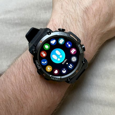 GRAVITY GT7-1 PRO czarny pasek smartwatch męski z funkcją rozmowy