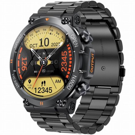 GRAVITY GT7-2 PRO czarna bransoleta smartwatch męski z funkcją rozmowy