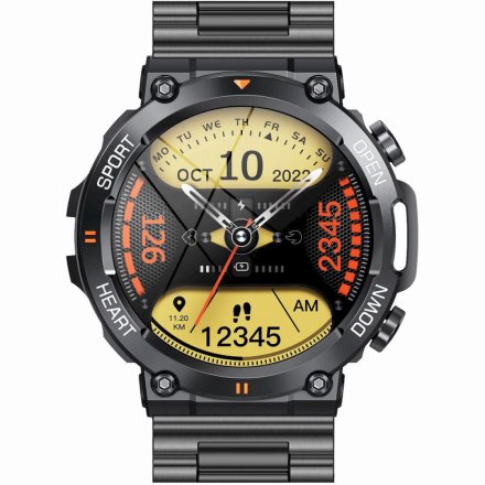 GRAVITY GT7-2 PRO czarna bransoleta smartwatch męski z funkcją rozmowy