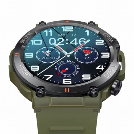 GRAVITY GT7-3 PRO wojskowy zielony smartwatch męski z funkcją rozmowy