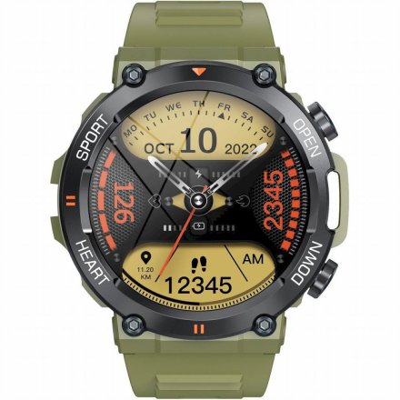 GRAVITY GT7-3 PRO wojskowy zielony smartwatch męski z funkcją rozmowy
