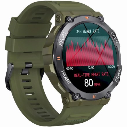GRAVITY GT7-3 PRO wojskowy zielony smartwatch męski z funkcją rozmowy