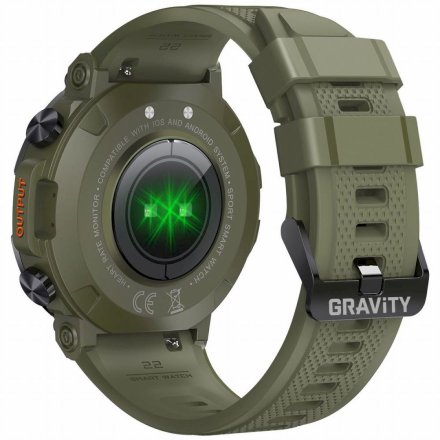 GRAVITY GT7-3 PRO wojskowy zielony smartwatch męski z funkcją rozmowy