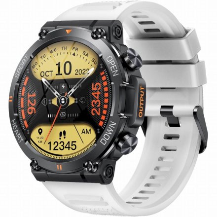 GRAVITY GT7-6 PRO czarno-biały smartwatch męski z funkcją rozmowy