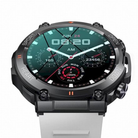 GRAVITY GT7-6 PRO czarno-biały smartwatch męski z funkcją rozmowy