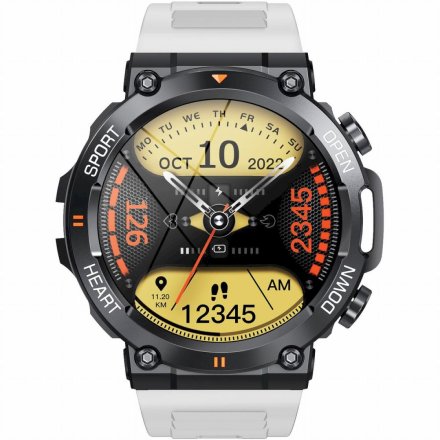 GRAVITY GT7-6 PRO czarno-biały smartwatch męski z funkcją rozmowy