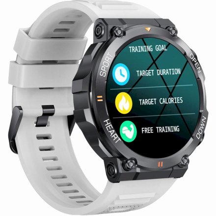 GRAVITY GT7-6 PRO czarno-biały smartwatch męski z funkcją rozmowy