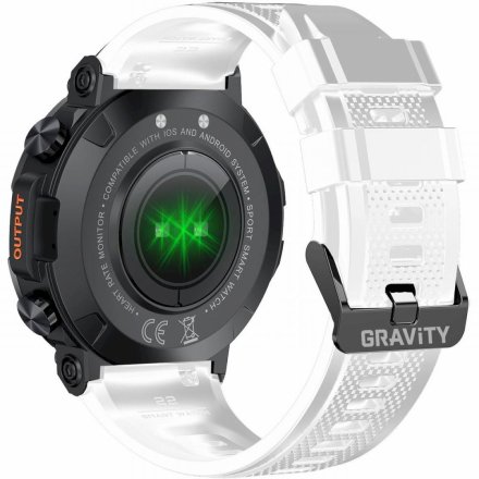 GRAVITY GT7-6 PRO czarno-biały smartwatch męski z funkcją rozmowy