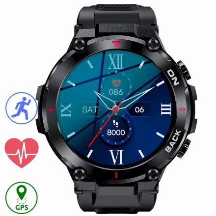 GRAVITY GT8-1 czarny smartwatch męski z GPS